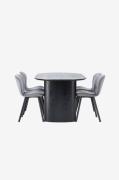 Venture Home - Spisegruppe Isolde med 4 stk. stole Lilja - Sort - Spis...