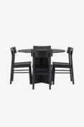 Venture Home - Spisegruppe Bootcut Round og stolene Montros - Sort - S...