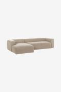 Kave Home - Soffa Blok 4-sits i chenille divan vänster - Hvid - 4-pers...