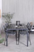 Venture Home - Spisegruppe Barcelona med 6 Levis spisebordsstole - Sor...