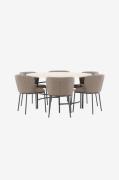Venture Home - Spisebord Copenhagen med Edina-stol - Brun - Spisegrupp...