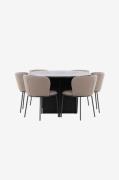 Venture Home - Spisebord Strada med Edina-stol - Brun - Spisegrupper -...