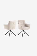 NORDFORM - Alonso spisebordsstol med armlæn 2-pak - Beige - Stole med ...