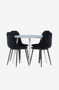 Venture Home - Plaza-spisebord med Polar-spisebordsstol - Sort - Spise...