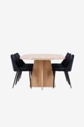 Venture Home - Bootcut-spisebord med Night-spisebordsstol - Sort - Spi...