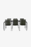 Venture Home - Spisegruppe Borneo med 6 spisebordsstole Bois - Sort - ...