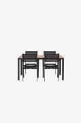Venture Home - Spisegruppe Break 90x150 cm med 4 spisebordsstole Copac...