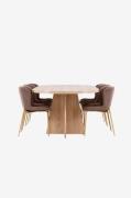 Venture Home - Bootcut-spisebord med Modesto-spisebordsstol - Brun - S...
