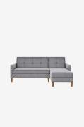 Loft24 - Sofa 2 sæder 1 liggestol Elektrisk Lund - Brun - 2-pers. sofa...