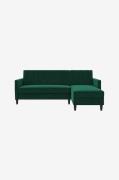 Dorel Home - 3-personers sovesofa med chaiselong Celine - Grøn - Soves...