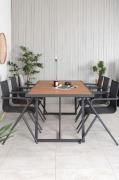 Venture Home - Spisegruppe Khung med 6 spisebordsstole Alina - Brun - ...