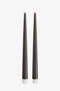 DeluxeHomeart - LED Keglelys skinnende 2,2x28 cm 2 stk. - Brun - Lys -...