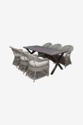 LifestyleGarden - Bord 190 cm & 6 stk Marbella-stole - Brun - Spisegru...
