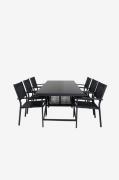 Venture Home - Spisegruppe Dallas med 6 stole Copacabana - Sort - Spis...