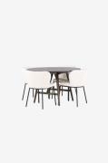 Venture Home - Spisegruppe Kaseindon med 4 stole Edina - Brun - Spiseg...