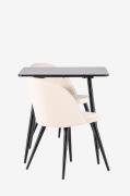 Venture Home - Polar-spisebord med spisebordsstol i fløjl - Beige - Sp...