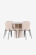 Venture Home - Olivia-spisebord med Modesto-spisebordsstol - Beige - S...