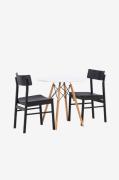 Venture Home - Spisegruppe Danburi med 2 spisebordsstole Montros - Hvi...