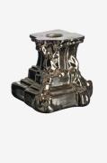 Kosta Boda - Lysestage Rocky Baroque 9,5Cm - Sølvfarvet - Lysestager &...