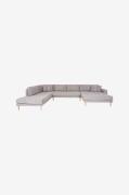 House Nordic - U-sofa open-end Lido - Grå - Sofaer med chaiselong - - ...