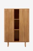 Kave Home - Mailen 2-dørs highboard i askefinér med mørk finish 110 x ...