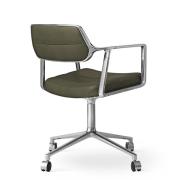 Vipp 453 Swivel Chair - Castors - Læder - Bosco Green