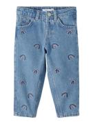NAME IT Jeans 'Bella'  navy / blue denim / pastelgrøn / pastelpink