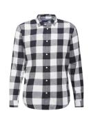 JACK & JONES Skjorte 'Gingham'  sort / hvid