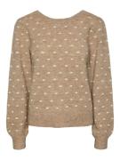 PIECES Pullover 'JESSICA'  mørkebeige / hvid