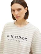 TOM TAILOR Sweatshirt  stone / sort / hvid