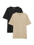 Pull&Bear Bluser & t-shirts  beige / sort