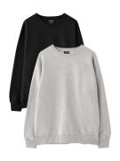Pull&Bear Sweatshirt  grå / sort