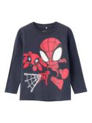 NAME IT Shirts 'Domi Spider'  mørkeblå / rød / sort / hvid