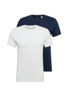 LEVI'S ® Bluser & t-shirts 'Slim 2Pk Crewneck'  mørkeblå / hvid