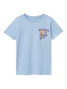 NAME IT Shirts 'VELIX'  lyseblå / mørkeblå / orange / hvid