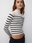 Pull&Bear Pullover  ecru / sort