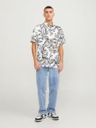 JACK & JONES Skjorte 'LAFAYETTE'  sort / hvid