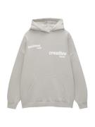 Pull&Bear Sweatshirt  lysegrå / hvid