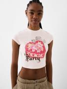 Bershka Shirts  lysegul / pink / pastelpink / sort