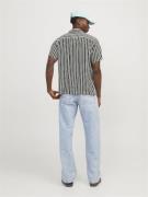 JACK & JONES Skjorte 'Luke Aruba'  sort / hvid