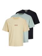 JACK & JONES Bluser & t-shirts 'MYKONOS'  lysegul / mint / sort