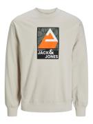 JACK & JONES Sweatshirt  beige / orange / sort / hvid