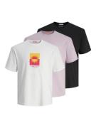 JACK & JONES Bluser & t-shirts 'MARBELLA'  lavendel / pitaya / sort / ...