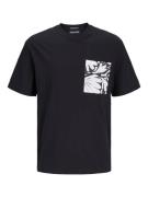 JACK & JONES Bluser & t-shirts 'Marbella'  sort / hvid