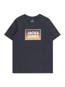 Jack & Jones Junior Shirts 'STEEL'  navy / lyseorange / hvid