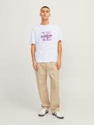JACK & JONES Bluser & t-shirts 'Lafayette'  lilla / sort / hvid / offw...
