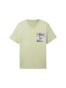 TOM TAILOR DENIM Bluser & t-shirts  grå-meleret / pastelgrøn / offwhit...