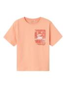 NAME IT Shirts 'VAGNO'  orange / mørkeorange / offwhite