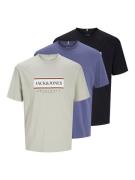 JACK & JONES Bluser & t-shirts 'FREDERIKSBERG'  marin / greige / sort ...