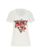 GUESS Shirts 'ROSES'  grøn / lyserød / rød / hvid